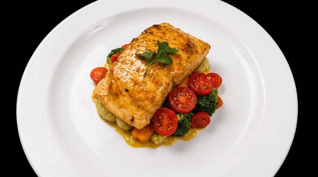 Caribbean Glazed Salmon.